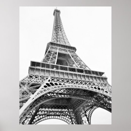 Eiffel Tower Black And White Poster Zazzle Eiffel Tower Black And White Poster