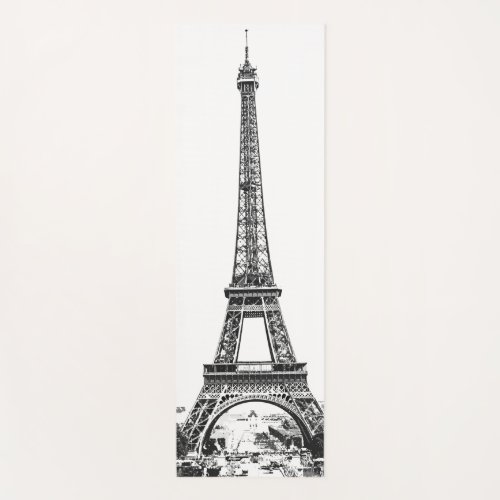 Eiffel tower black and white yoga mat