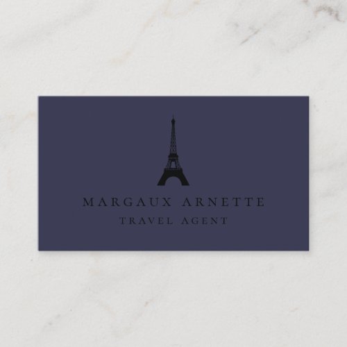 Eiffel Tower Black Logo Blue Business Card