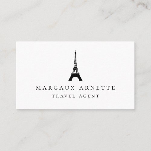 Eiffel Tower Black Logo Business Card
