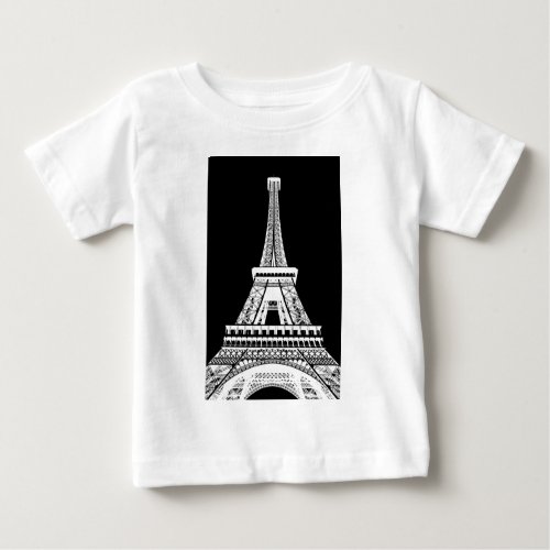 Eiffel Tower Black White Image Baby T_Shirt