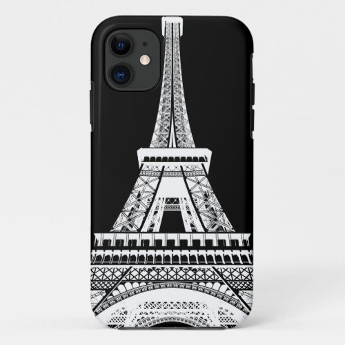 Eiffel Tower Black White Image iPhone 11 Case