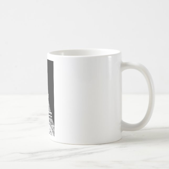 Eiffel Tower Black White Image Coffee Mug (Right)