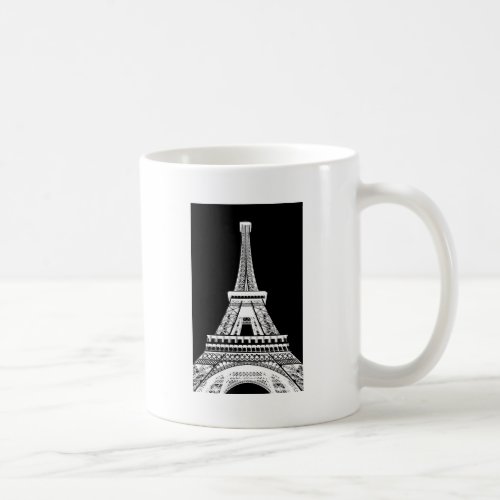 Eiffel Tower Black White Image Coffee Mug