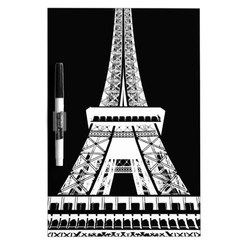 Eiffel Tower Black White Image Dry_Erase Board