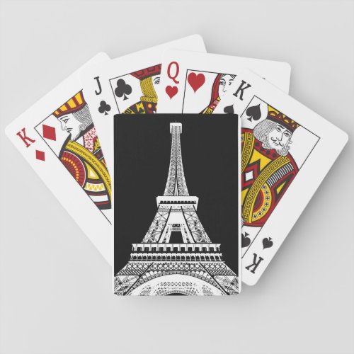 Eiffel Tower Black White Image Poker Cards