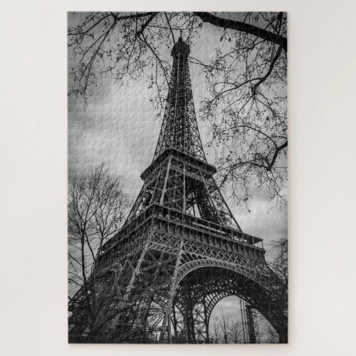 Eiffel Tower Black  White Puzzle
