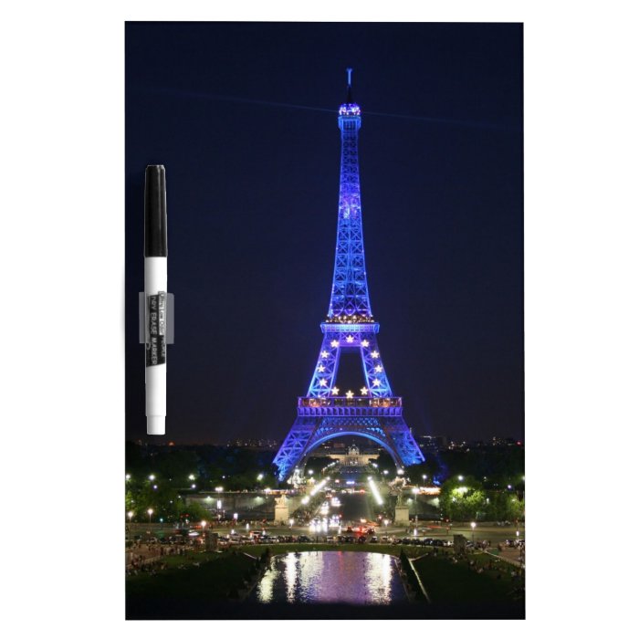 Eiffel Tower (Blue Lights) Dry Erase White Board