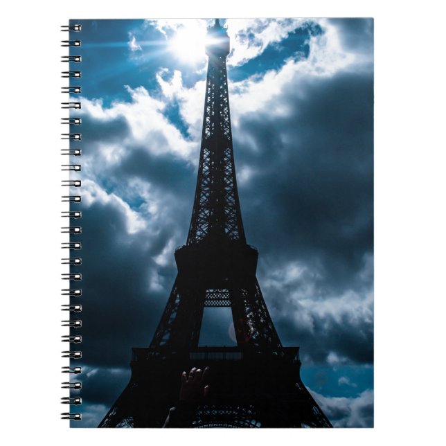 Eiffel Tower Blue Night Notebook (Front)