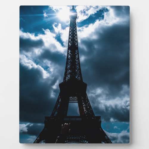 Eiffel Tower Blue Night Plaque