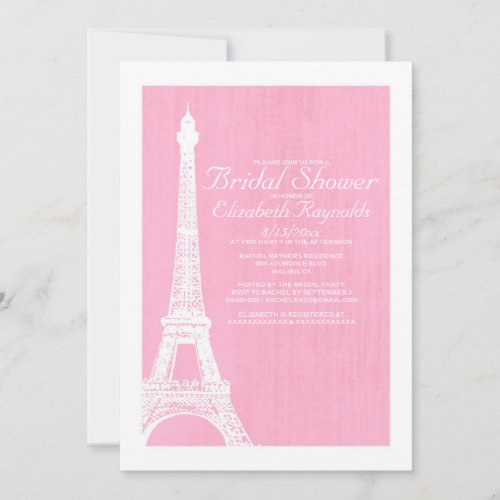 Eiffel Tower Bridal Shower Invitations