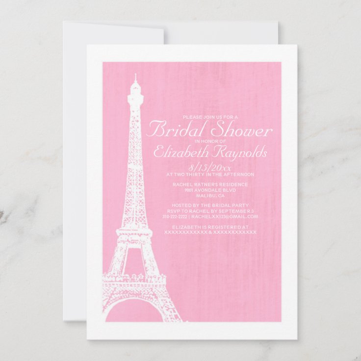 Eiffel Tower Bridal Shower Invitations Zazzle