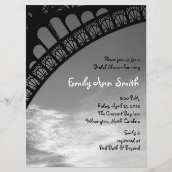 Eiffel Tower Bridal Shower Invitations by TwoBecomeOne at Zazzle