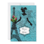 Eiffel Tower Bride 5x7 Wedding Invitation