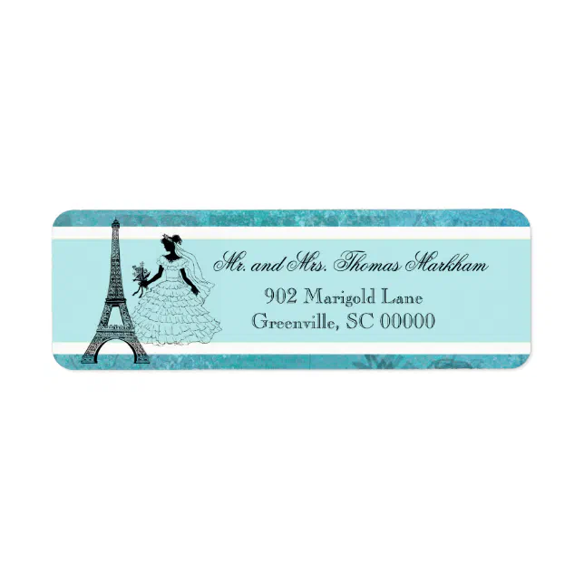 Eiffel Tower Bride Personalized Address Labels Zazzle