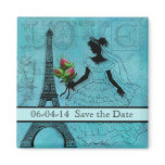 Eiffel Tower Bride Save the Date Magnet