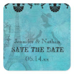 Eiffel Tower Bride Save the Date Stickers