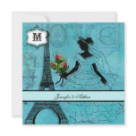 Eiffel Tower Bride Square Wedding Invitation