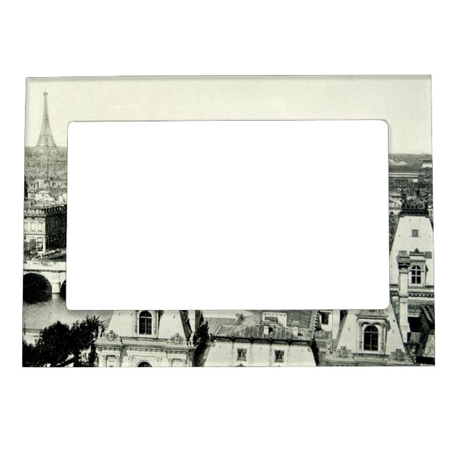 Eiffel Tower Bridge Seine Paris France Iconic View Magnetic Photo Frame (Front)