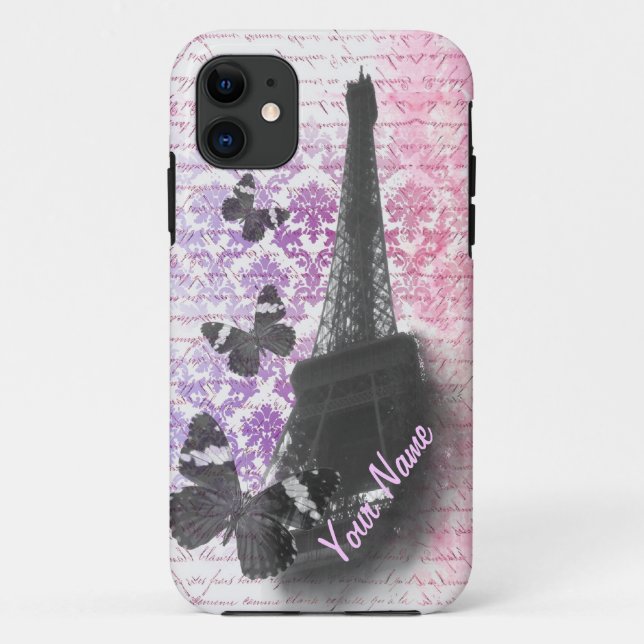 Eiffel tower & butterflies Case-Mate iPhone case (Back)