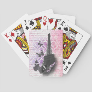 Eiffel tower & butterflies poker cards