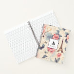 Eiffel Tower Butterfly and Roses Pattern Notebook<br><div class="desc">Spiral notebook with an elegant pattern. Pink roses,  blue-gray butterflies and an Eiffel tower. A French themed pattern.</div>