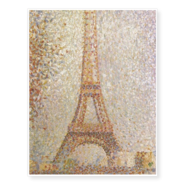 Eiffel Tower by Georges Seurat Temporary Tattoos (Front)