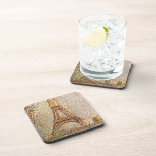Eiffel Tower by Georges Seurat, Vintage Fine Art Coaster