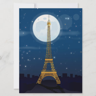 Eiffel Tower cartoon Invitation
