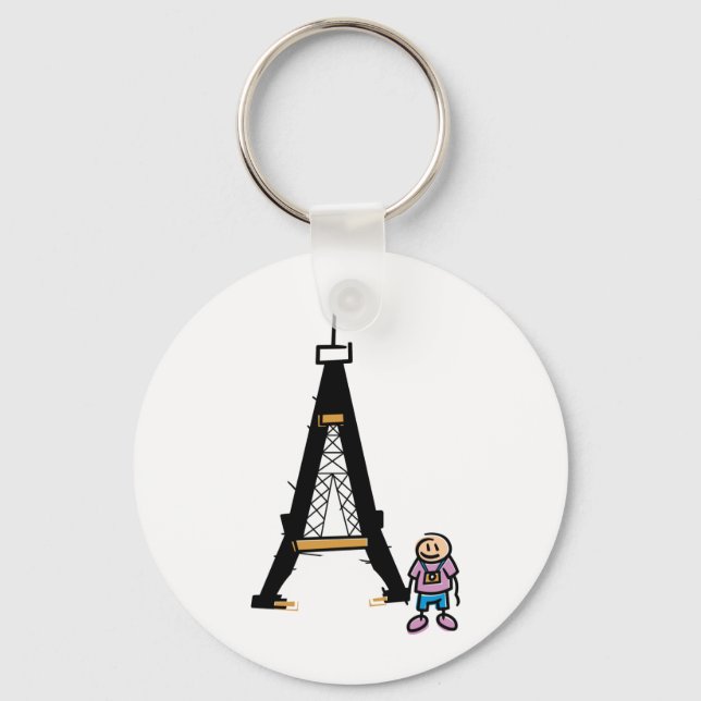Eiffel Tower Cartoon Keychain (Front)