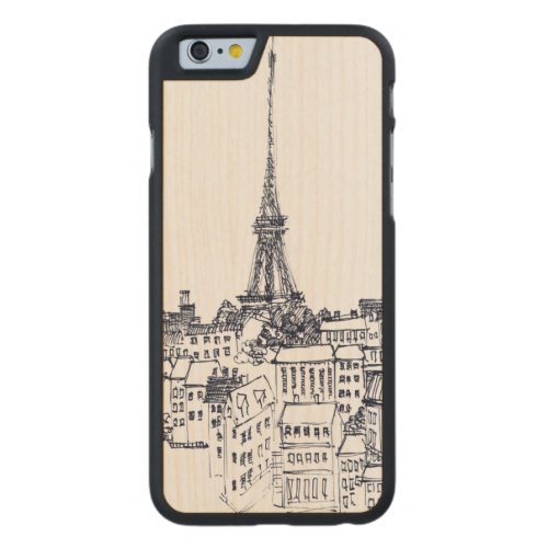 Eiffel Tower Carved Maple iPhone 6 Slim Case