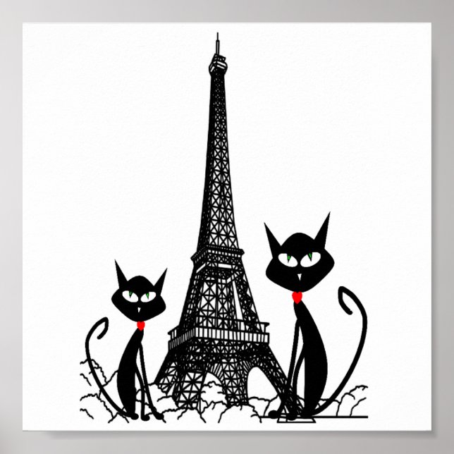 eiffel tower cats poster (Front)