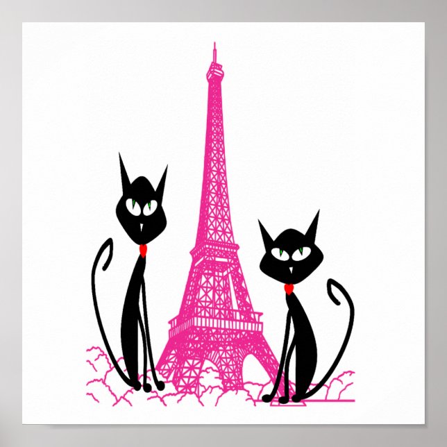 eiffel tower cats poster (Front)