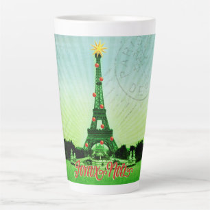 Eiffel Tower Christmas Collage Latte Mug