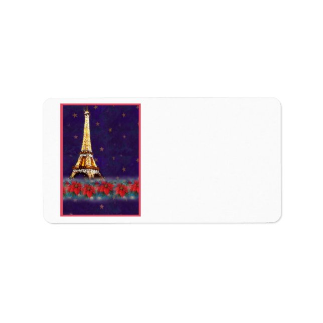 EIFFEL TOWER  CHRISTMAS LABEL (Front)