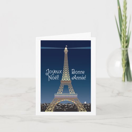 Eiffel Tower Christmas Note Card