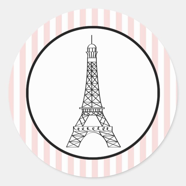 Eiffel Tower Classic Round Sticker (Front)