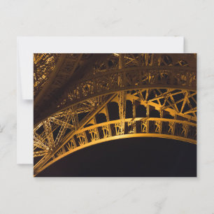 Eiffel Tower Closeup at Night, Paris Postcard