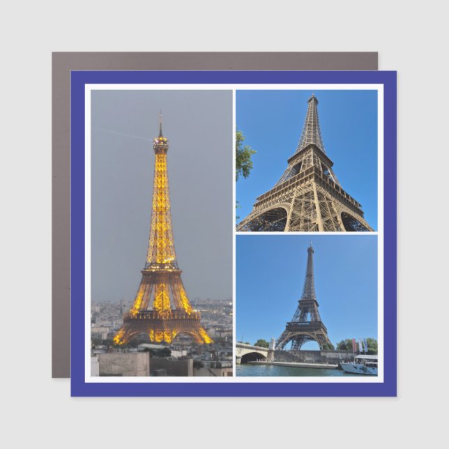Eiffel Tower Collage Car Magnet (Front)