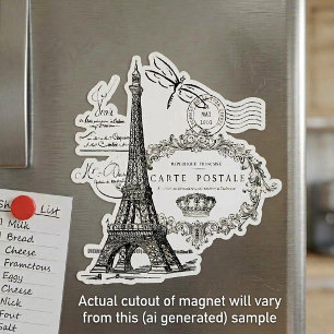 Eiffel tower collage magnet