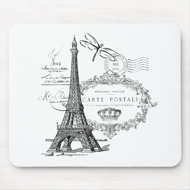Eiffel tower collage mouse pad (Front)