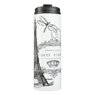 Eiffel tower collage thermal tumbler