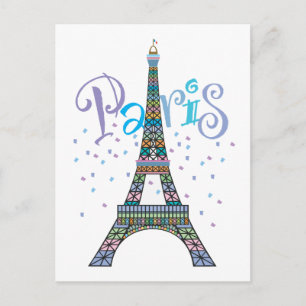 Eiffel Tower Confetti post card