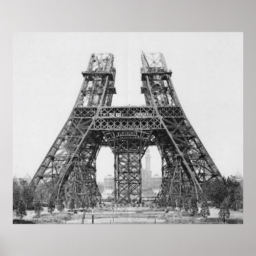 Eiffel Tower Construction Poster