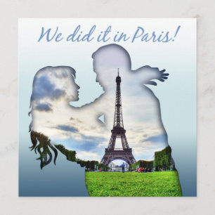 Eiffel Tower Couple Paris Wedding Reception Invitation