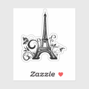 Eiffel tower Custom-Cut Vinyl Sticker
