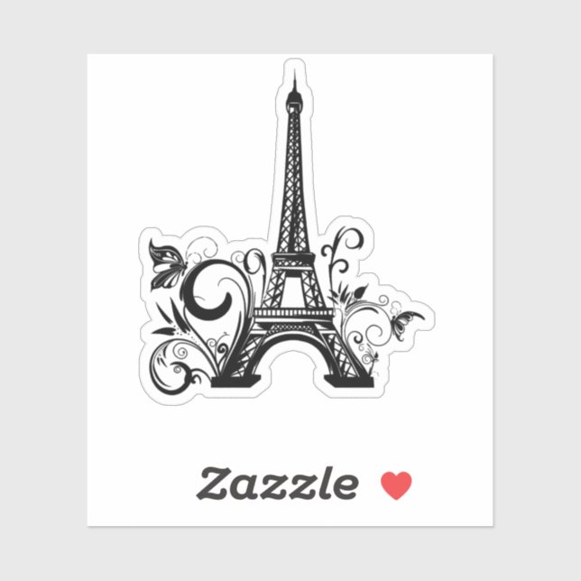 Eiffel tower Custom-Cut Vinyl Sticker (Sheet)