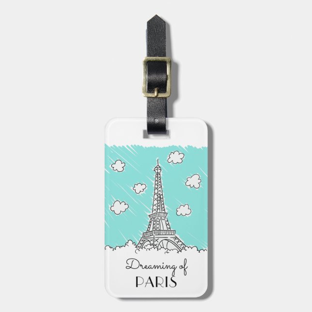 Eiffel Tower custom luggage tag (Front Vertical)