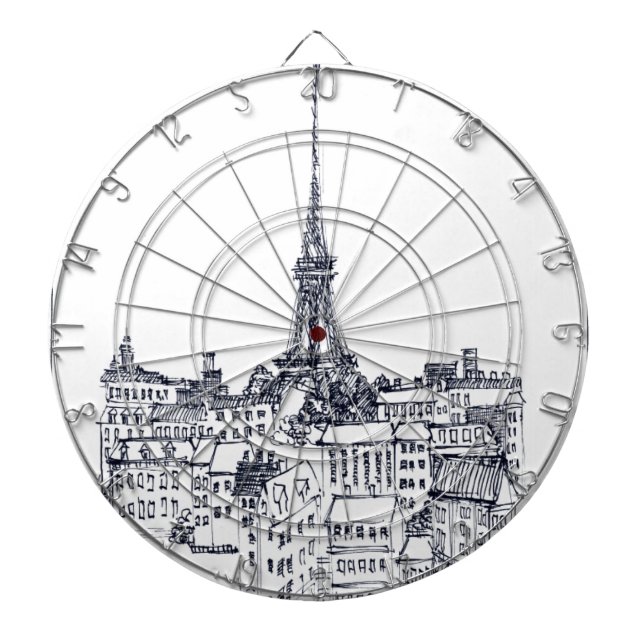 Eiffel Tower Dartboard With Darts (Front)