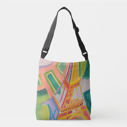 Eiffel Tower Delaunay Abstract Colorful Painting Crossbody Bag